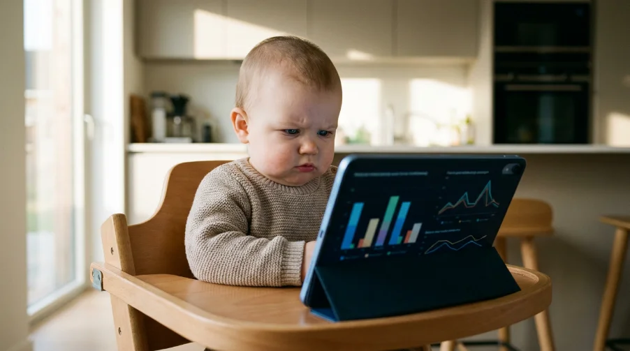 Bebé con tablet